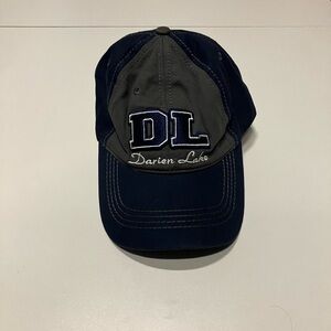 Darien Lake DL Embroidered Cap in Navy and Gray